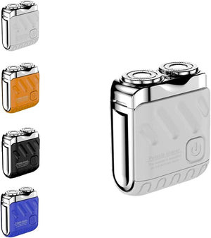 Afeitadora El?ctrica Port?til Rotativa De Doble Anillo Portable Rotary Dual Ring Electric Shaver Upgrade USB Rechargeable Waterproof Pocket Razor for Men(White)