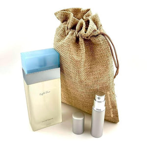 Light Blue Perfume for Women 3.3 Eau De Toilette Spray with Burlap Bag &amp Portable Refillable Atomiser