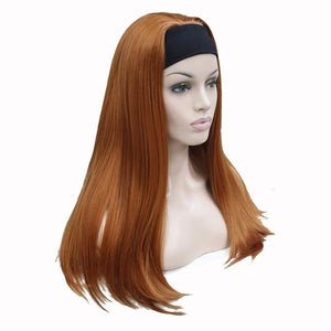 Aimole Long Straight 3/4 Women's Wigs Hair Piece Synthetic Hair with Black Headband (130A)