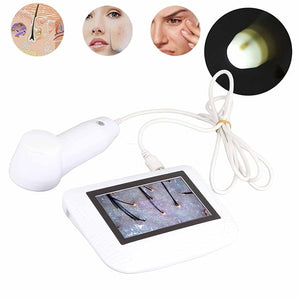 Skin Hair Analyzer 5 Inch LCD Digital Scalp Detector with 50X/200X Lens Rechargeable Hair Follicle Scanner for Skin Analysis Home Salon Use Portable Dermatoscope Tool