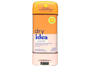 Dry Idea Clear Gel Anti-Perspirant &amp Deodorant Advanced Dry Unscented Hypo-Allergenic 3.0 Ounce Tubes Packaging May Vary (Pack of 4)