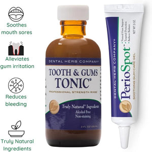 Mouth Sore &amp Gum Care Kit ? Natural Relief for Mouth Sores Gum Irritation &amp Discomfort | Truly Natural Alcohol-Free Plant-Based | Dental Herb Company