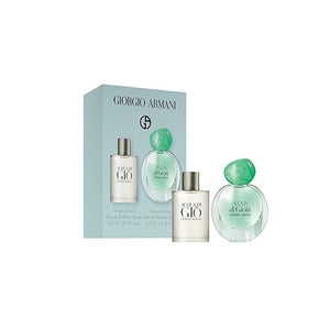 Armani Beauty ? Acqua di Gioia Eau de Parfum &amp Acquia di Gi? - 2 Piece Fragrance Mini Gift Set- Mens and Womens Duo- Travel Size
