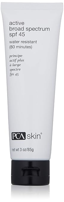PCA SKIN Active Broad Spectrum SPF 45 - Zinc Oxide Water-Resistant Face &amp Body Sunscreen Lotion Reef-Friendly Oxybenzone &amp Oil-Free Formula (3 fl oz)