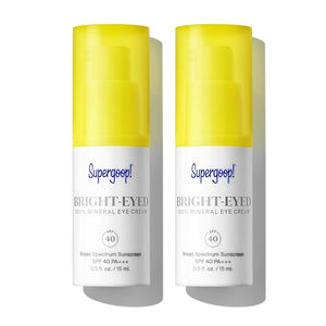 Supergoop! Bright-Eyed Mineral Eye Cream - 0.5 fl oz Pack of 2 - SPF 40 PA+++ Hydrating &amp Illuminating Mineral Sunscreen - Under Eye Cream for Dark Circles &amp Puffiness - Revives Tired Eyes