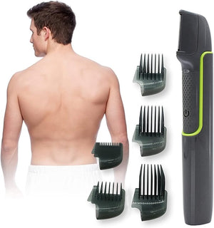 Rechargeable Body Trimmer for Men Skin-Gentle Wet and Dry Shave Hair Trimmer for Head &amp Body 6 Lengths 5 Combs and Case Electric ShaverUSB Charging Type