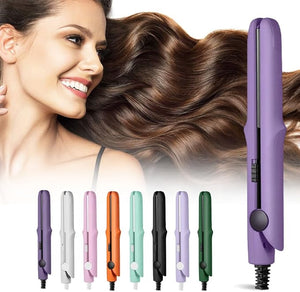 Mini Dual Purpose Curling Iron 2025 New 2 in 1 Mini Curling Wand &amp Flat Iron Hair Straightener Portable Travel Curling Wand for Women Short Hair Hair Straightener for All Hair Types (Purple)