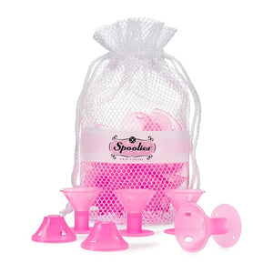 Spoolies Original Hair Curlers Heatless Silicone Rollers for Natural Hair Hair Extension plus Wigs Made in USA Patented (Playful Pink)