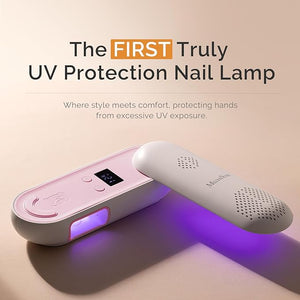 MelodySusie Compact Cordless UV Nail Lamp P-PLUS20F with Innovative Rotatable Panel &amp UV Protection Design Rechargeable UV Light Cures All Gels Especially Rhinestone Glue &amp Liner Gel Polish