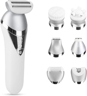 7 in 1 Bikini Trimmer and Shaver Kit for Women,Lady Hair Removal Epilators for Leg Face Arm Bikini Armpit Public Hairs IPX6 Wet and Dry Use Cordless Rechargeable Whole Body Trimmer and Shaver Kit