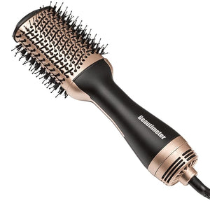 Beautimeter Blow Dryer Brush, Hot Air Brush One Step Hair Dryer and Styler Volumizer, 4 in 1 Negative Ionic Hair Styler with Oval Barrel for Smooth, Frizz-Free Hair Types, Black &amp; Gold