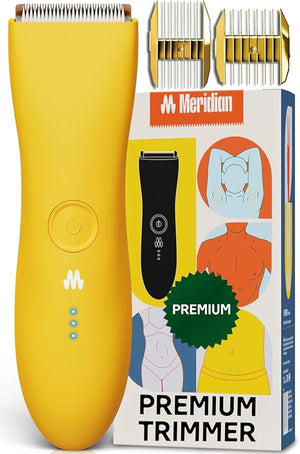 MERIDIAN The Trimmer Premium - Body Hair Trimmer &amp Electric Shaver for Men and Women for Pubic Hair Chest Legs &amp Bikini Line Waterproof &amp Rechargeable Solar