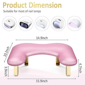 Nail Arm Rest Foldable Arm Rest for Nails Tech PU Leather Manicure Arm Rest U Shaped Hand Rest for Nails tech Manicure Hand Rests for Foot Hand Rest Pink
