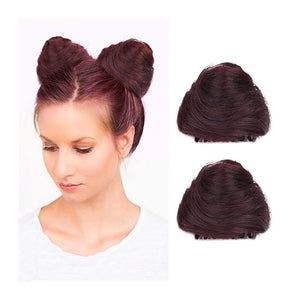 Messy Bun Hair 2 PCS Mini Claw Clip in Messy Hair Bun Extensions Wig Accessory for Women Girls Cat Ears Hair Donut Chignon Synthetic Hair Pieces Bun Extension Real Human Hair Buns (Color : Dark brown