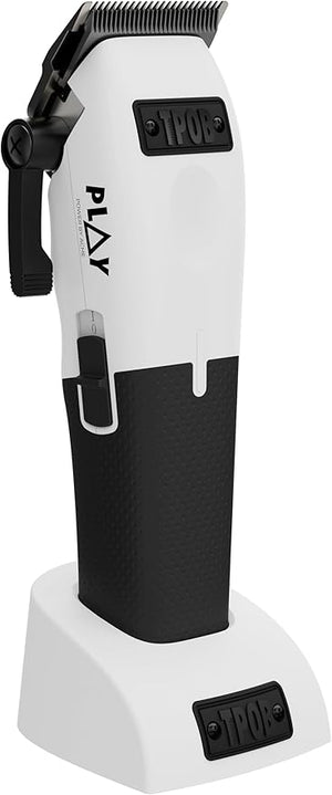 TPOB Play Barber Hair Clippers for Men 7500 RPM with Rubber Grips (White)