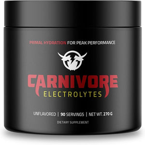 Premium Hydration Powder for Carnivore Diet - Balanced Electrolyte Support Zero Carb Keto Friendly - Supplement for Optimal Energy &amp Recovery - 90 Servings (Unflavored)