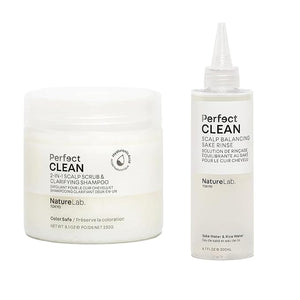 NatureLab.TOKYO Perfect Clean Clarifying Scalp Scrub 2-in-1 Shampoo and Scalp Scrub Hair Treatment (8.1 oz) &amp Perfect Clean Scalp Balancing Sake Rinse (7 oz)