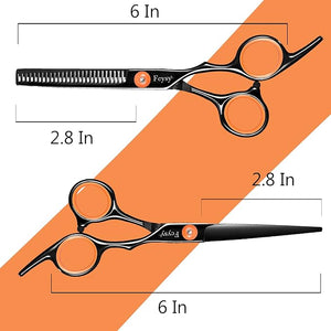 Hair Scissors Thinning Shears for Hair Cutting Fcysy Professional Barber Blending Shears Kit with Straight Edge Razor Barber Tools Hairdressing Trimming Scissors for Men Women