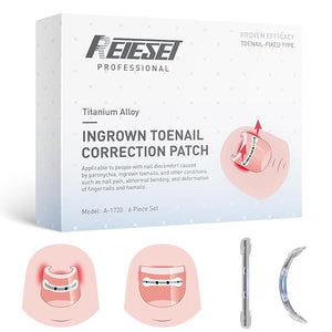 Titanium Alloy Ingrown Toenail Treatment Nail Tools and Ingrown Toenail Removal Kit Specially Designed for Curved Nail Repair and Ingrown Toenail Corrector (0.59/0.67in)