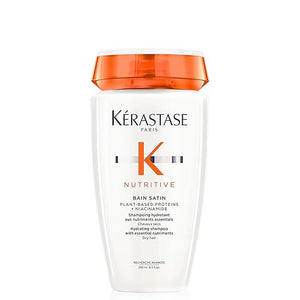 Kerastase Nutritive Bain Satin Shampoo | Gently Cleanses &amp Replenishes Moisture for Soft Shiny Hair | With Plant-Based Proteins &amp Niacinamide | For Fine to Medium Dry Hair