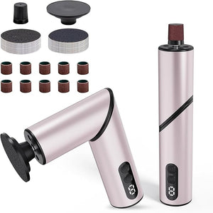 Foot Callus Remover ? Foldable Electric Pedicure Tool with 9 Speeds &amp 30 Sandpaper Discs Rechargeable Foot File for Dead Skin Cracked Heels &amp Smooth Skin Care