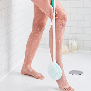 Helping Hand Long Handled Exfoliating Bath Sponge for Adults. Bendable Shower Sponge &amp Back Scrubber Exfoliating Brush for Hard to Reach Areas. Bathing Sponge for Elderly &amp Disabled. 26¡±/65cm