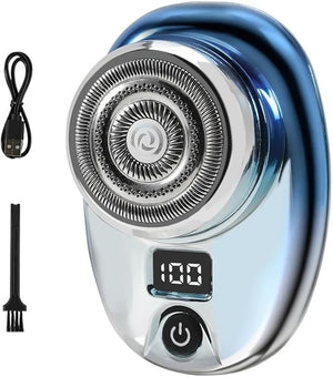 Head Shavers for Bald Men Mini Electric Razor Wet and Dry Washable Razor USB Charging Digital Display Portable Electric Shaver (Color : Gradient Blue)