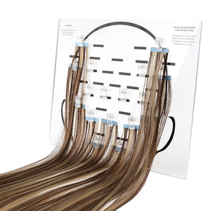 Hair Extension Organizer for Tape in Extensions Acrylic Hair Dye Plate Rack with 35 Clips Tape in Placement BoardHair Display Holder Rack Hair Separate Plate