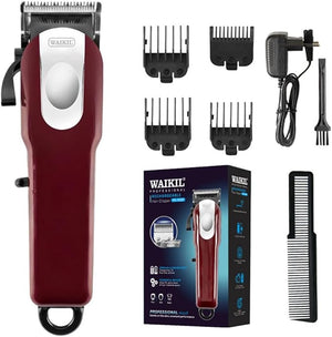 Hair Clippers &amp Trimmer for Men Cordless Rechargeable Clippers for Hair Cutting - 4 Limit Combs Stainless Steel Blades Hair Trimmer Or Barbers SalonRed