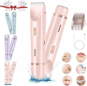 2 in 1 Bikini &amp; Body Trimmer, Comfort 2 in 1 Electric Lady Shaver, Bikini Trimmer for Women Pubic Hair, Double-Headed Waterproof Wet and Dry