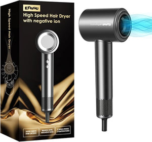 Travel Hair Dryer 110000 RPM Professional High-SpeedNegative Ionic Care Hair Dryer with Smart Temperature Control for Fast Drying Low Noise Thermo-Control Hair Dryer-RK200