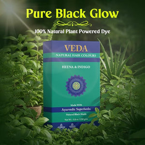 Natural Plant-Based Hair Dye for Dark Tones | Henna Indigo &amp Hair Pack | Long-Lasting Botanical Coloring