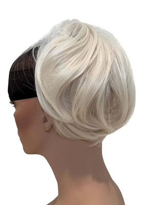 Apexhairs Hair Bun Ponytail Extension Straight Synthetic Hairpiece Short Ponytail Bun Extensions Hair Accessories Elastic Easy Scrunchie Hair Bun for Women (Platinum Blonde)