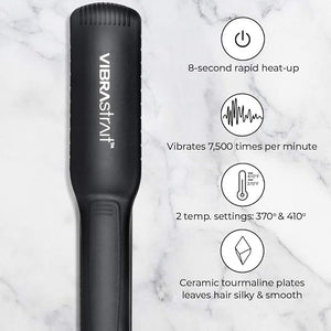 Essential Vibrating Ceramic Tourmaline Ionic Flat Iron 1.5-inch - Fast Frizz-Free Ceramic Hair Straightener with Easy Gentle Glide for Waves Curls Smooth Hair