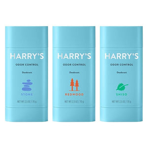 Harry's Men's Deodorant Variety Pack Aluminum Free Deodorant for Men Odor Control 2.5 Oz Stone Shiso Redwood (Pack of 3)