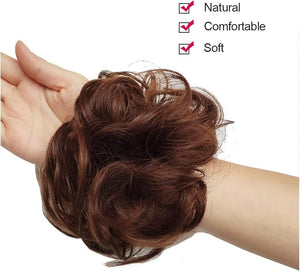 Hair Bun 1 Pack Messy Bun Hair Hoops Ponytail Hair Extensions Synthetic Donut Hair Bun Curly Wavy Hair Bun Wigs for Women Hair Bun Piece(M4-30)