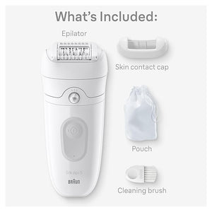 Braun Epilator Silk-?pil 5, Hair Removal Device, Women Shaver &amp; Trimmer, Wet and Dry, Includes Skin Contact Cap, SE5-011, Grey