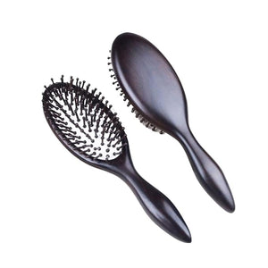 Retro Hair Brushes Women Wood Massage Hairbrush Scalp Massagers Hair Combs Air Cushion Hair Combs 8.7Inch(C)