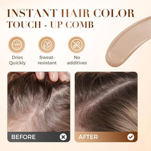 Portable Hair Dye Comb for Gray Hair Coverage, 2025 New Convenient Comb Hair Dye for Quick Touch-ups, Instant Hair Color Stick with Comb for Women and Men (2Pcs Brown)