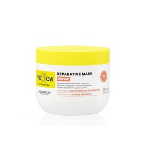 ALFAPARF MILANO Yellow Professional Repair Reparative Mask for Damaged Hair - Powered By Bond Complex &amp Cacao Butter - Designed For Intense Strength (10.1 fl oz / 300ml)