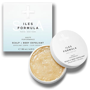 Iles Formula Scalp + Body Exfoliant - Dual Exfoliation with Rice Husk + Alpha Hydroxy Acids From Kiwi Fruit Gentle Antioxidant - Dead Skin Remover &amp Rejuvenation - (50 ml) Bergamot Scent