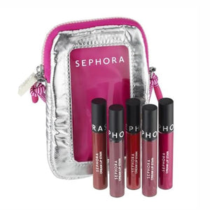 SEPHORA Favorites Limited Edition Moving Lights 5 Cream Lip Stain Set Plus Limited Edition Pouch