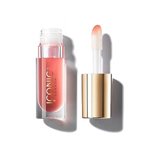 ICONIC LONDON Lustre Lip Oil | Non Sticky, Moisturizing and High Shine Lip Oil, Containing Vitamin C and Hyaluronic Acid, Cruelty Free, Vegan Makeup, 0.2 Fl Oz