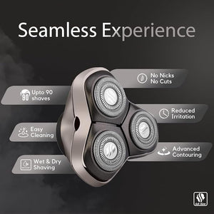 Skull Shaver Forte PRO 3 Head Replacement Blade - Hypoallergenic Stainless Steel - Faster Shaving - Contour Flexibility - Easy Maintenance