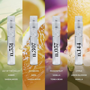 Noteworthy Fragrance Sampler Set | Luxury Perfume Samples | Includes Credit Toward 100ml Purchase | Notes of Vanilla Sandalwood Citrus &amp More | Cruelty-Free Made in USA (Best Sellers - 8 Sample
