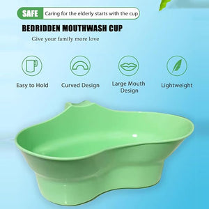Oral Care Brush Teeth Plastic Vomit Basin Cup Brush Patient Mouthwash Basin Teeth with Wide Mouth Arc Design Bed Mouthwash Cup Emesis Basin for Elderly Bedridden Patients and Teeth Cleaning
