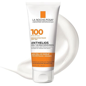 La Roche-Posay Anthelios Melt-In Milk Sunscreen SPF 100 Sunscreen For Body &amp Face Broad Spectrum SPF + Antioxidants Oil Free For Sun Sensitive Skin Oxybenzone Free