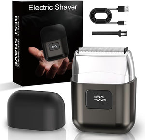 Electric Foil Shavers for Men: Mini Electric Razor with 3 Floating Blades LED Display Dual Speed - IPX7 Waterproof Wet/Dry Cordless Razor USB Fast Charging Travel Lock