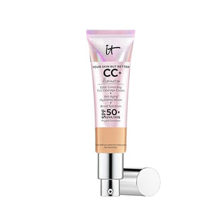 IT Cosmetics CC+ Cream Illumination - Radiant Full Coverage Foundation With SPF 50+ Color Corrector &amp Hydrating Anti-Aging Serum Hydrolyzed Collagen + Peptides Normal to Dry Skin - 1.08 fl oz