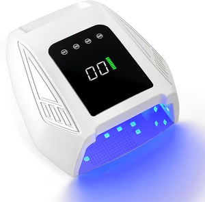 Cordless UV LED Nail Lamp 96W Rechargeable Wireless Nail Lamp Nail Dryer Gel Polish UV Nail Light with 4 Timer Setting Professional Quick Dry Nail Curing Lamp with Display Auto Sensor